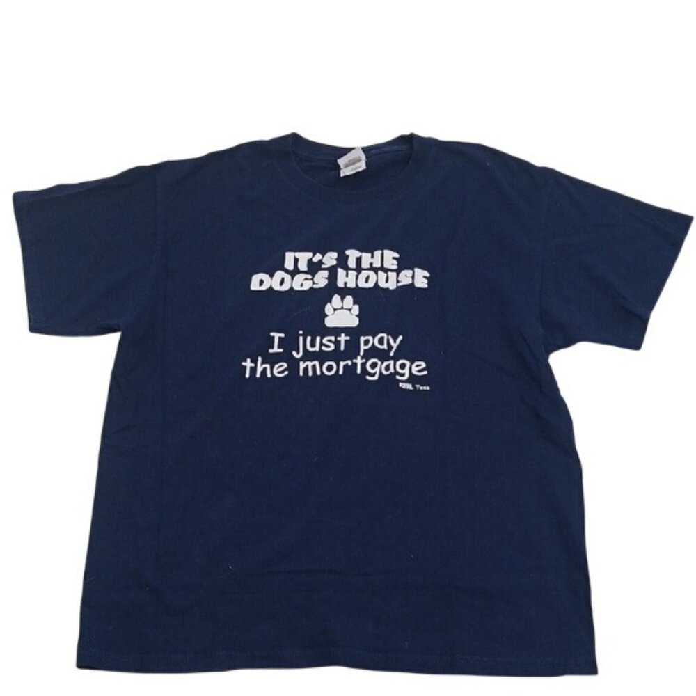 Funny Dog T Shirt Unisex Size L T Shirt Navy Blue Graphic Dog Lover Tee